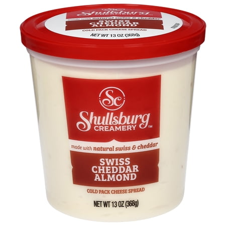 Shullsburg Creamery Swiss Almond Spreadable Cheese Spread, 13 oz, Tub, Refrigerated