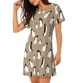 thumbnail image 2 of Balery Lovely Penguin Camisón de manga corta con cuello redondo para mujer, cómodo y elegante., 2 of 6