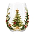 thumbnail image 2 of 3D Christmas Glass Art Cup, Christmas Stemless Wine Glasses, Santa Snowman Reindeer Tree Drinking Glasses for Coffee Cocktails Whiskey Soda, Unique Christmas Gift, 2 of 6