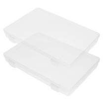 HOMEMAXS  2 Pcs Waterproof File Storage Box Double Buckle Transparent Plastic Empty