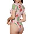 thumbnail image 3 of Naloa Strawberry Floral Women's Short-Sleeved Onesie, One-Piece Swimsuit for Parties, dates, clubs - XX-Large, 3 of 9