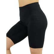 AJISAI Biker Shorts for Women,High Waisted Print Yoga Workout Compression Shorts-9", Black, Large