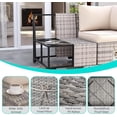 thumbnail image 2 of Muphyers 13 Pcs Outdoor Wicker Rattan Sectional Sofa with 55000BTU Gas Fire Pit Table Set, All Weather 2‑in‑1 43" Propane Fire Table Conversation Set for Backyard Garden Poolside Deck,Off-White, 2 of 8