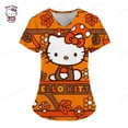 thumbnail image 4 of Camiseta de verano para hospital, camiseta para mujer, camisetas 2023, camisetas para mujer, camisetas con bolsillos, uniforme de enfermera, Hello Kitty, ropa de mujer con cuello en V, 4 of 5
