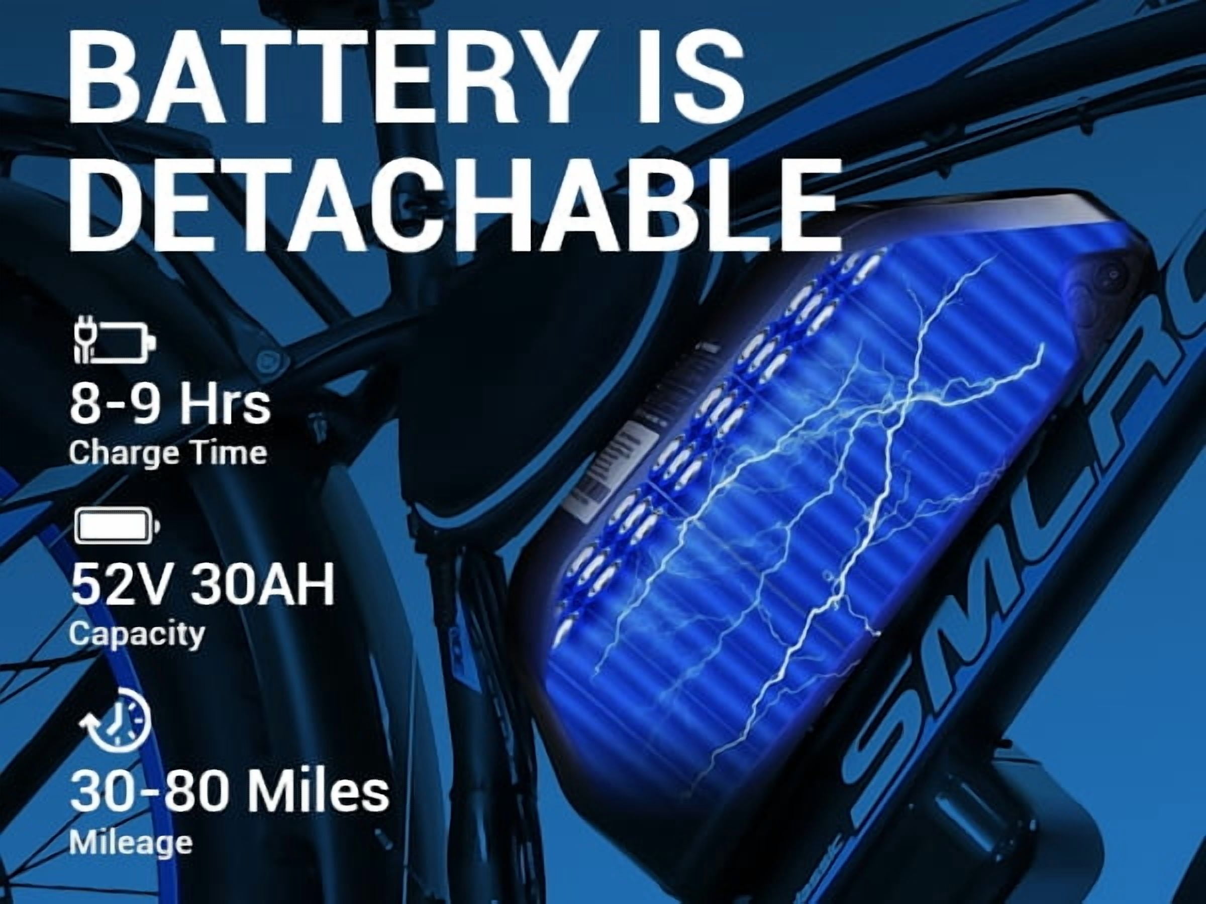 5000W Peak Dual Motor Electric Bike, 52V 30AH AWD 7 Speed 40MPH 26" Fat Tire Electric Mountain SNOW Dirt Bike for Adults