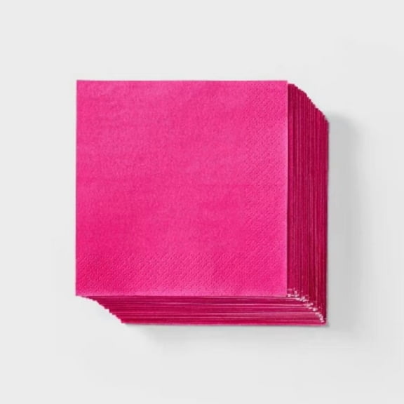 30ct Beverage Napkins Hot Pink - Spritz