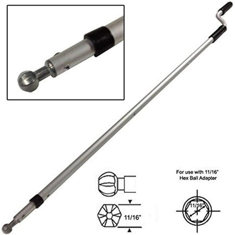 Camper awning poles top