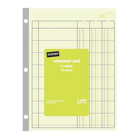 UPC: 0718103077729 | Staples Columnar Books 100 Pages Green 2/Pack (217836ABF)