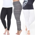 thumbnail image 1 of White Mark Women's 3-Pack Soft Stretchable Holiday Leggings, 1 of 2