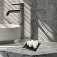 thumbnail image 2 of Unique Bargains 1 Pc Waterproof Soap Holder Trapezoid Black Soap Holder for Bathroom 3.54"x3.54"x0.51", 2 of 6