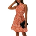 thumbnail image 5 of Aiyino Women Summer Halter Neck Dresses Sleeveless Casual Soft Short Boho Sundress, 5 of 7
