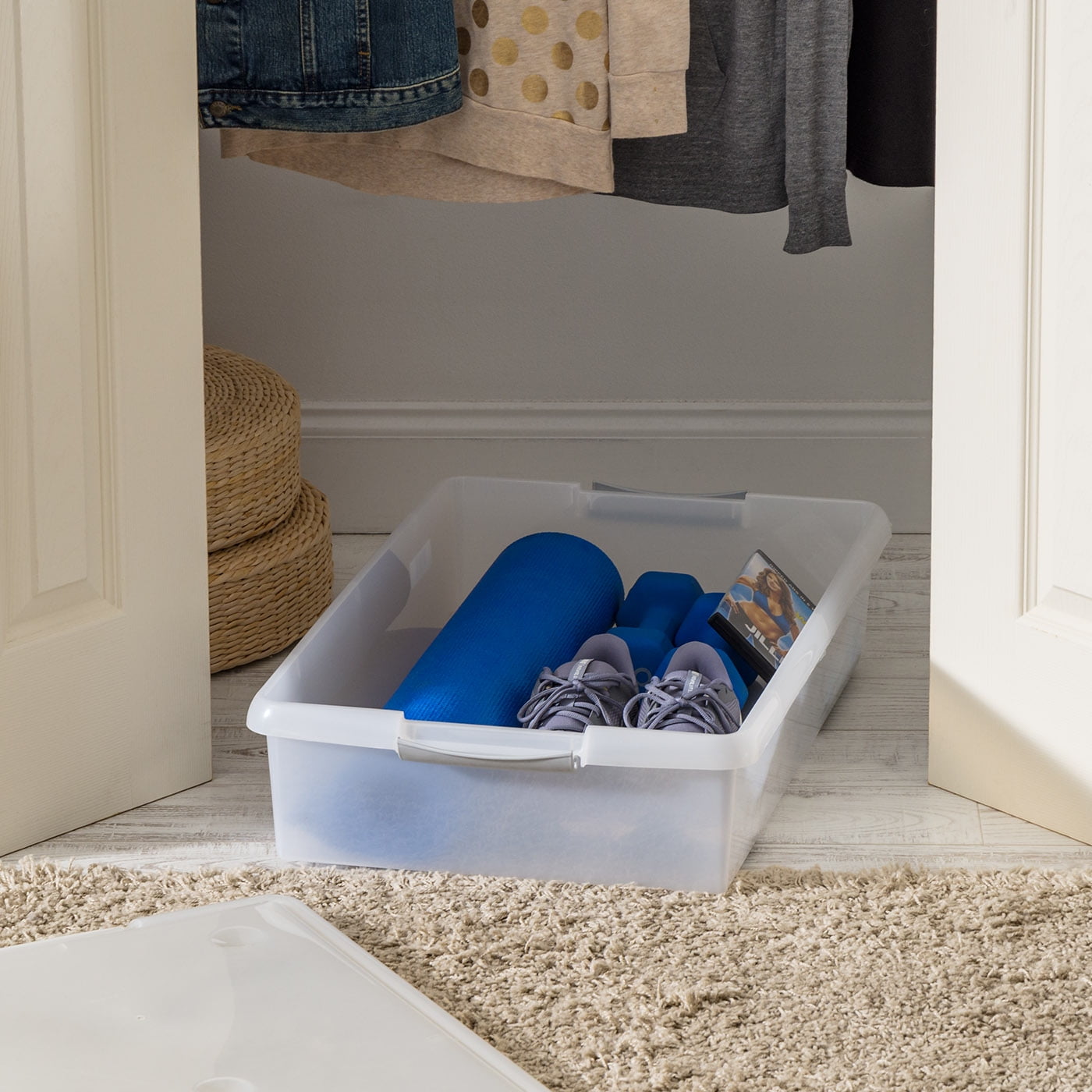 IRIS 40 Qt. Plastic Storage Bin with Lid, Stackable Storage Container, Tote, Clear