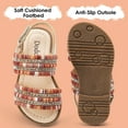 thumbnail image 3 of Dodow Girls Summer Sandals Flat Open-Toe Lightweight Sandals for Toddler Little Kids Size 7-13, 3 of 9