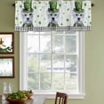 thumbnail image 3 of 2 Pack Valances for Window, St. Patrick's Day Short Curtains for Kitchen Bedroom Living Room, Cute Puppy Lucky Shamrock Black Plaid Rod Pocket Small Window Treatment Valance Drapes 54 x 18 Inch, 3 of 8