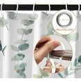 thumbnail image 2 of Sage Green Leaves Stall Shower Curtain, Branches Leaves Tree Plants Floral Small Dorm Bathroom Curtain, Natural Botanical Narrow Shower Curtain for Bathroom Set with 6 Hooks, 36Wx72L, 2 of 6