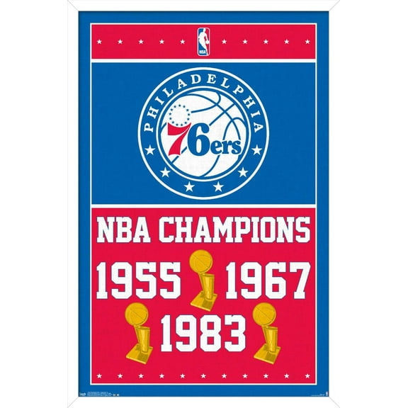 NBA Philadelphia 76ers - Champions 15 Wall Poster, 14.725" x 22.375", Framed