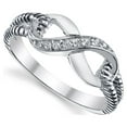 thumbnail image 3 of Metal Masters Womens Sterling Silver 925 Infinity Ring Cubic Zirconia, 3 of 5