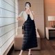 thumbnail image 3 of Traje de mujer embarazada que viaja diariamente al trabajo, vestido con borlas y ondas de verano, traje con sentido del humor, chaqueta de manga corta, 3 of 6