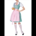 thumbnail image 3 of Disfraz de Oktoberfest Alemán para Mujer, Estilo Dirndl, para Adultos, para de Cerveza Tradicional, Disfraz de Sirvienta. Verde XXL, 3 of 7