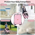 thumbnail image 6 of Baby Car Seat Cover, Caveen Infant Carseat Canopy, Warm Plush Minky Dots Shield Covers, with Breathable Mesh Window, Enlarge Space, Pink, 6 of 6