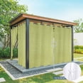 thumbnail image 4 of 1 Panel Outdoor Curtains for Patio Waterproof 54"x108" Vintage Fruit Green Weatherproof Privacy Outsides Curtains, Farmhouse Retro Solid Color Linen Texture Grommet Thermal Drapes for Cabana Porch, 4 of 8