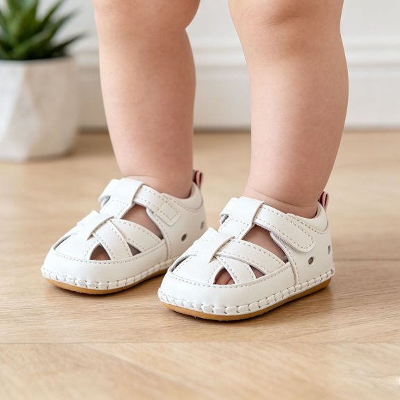 Baby Sandals Soft Sole Breathable First Toddler Shoes for Boys And Girls White 9-12 Months