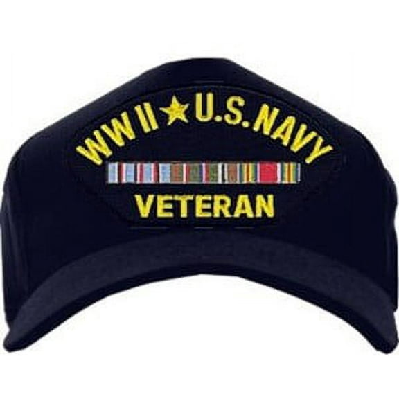 WWII Navy Veteran with Ribbons Ball Cap Hat