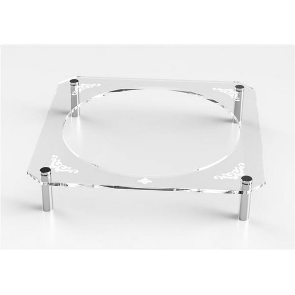 Nua 61047 Support de Plaque Acrylique Seder Argenté Gravé - 16 x 16 x 3 Po.