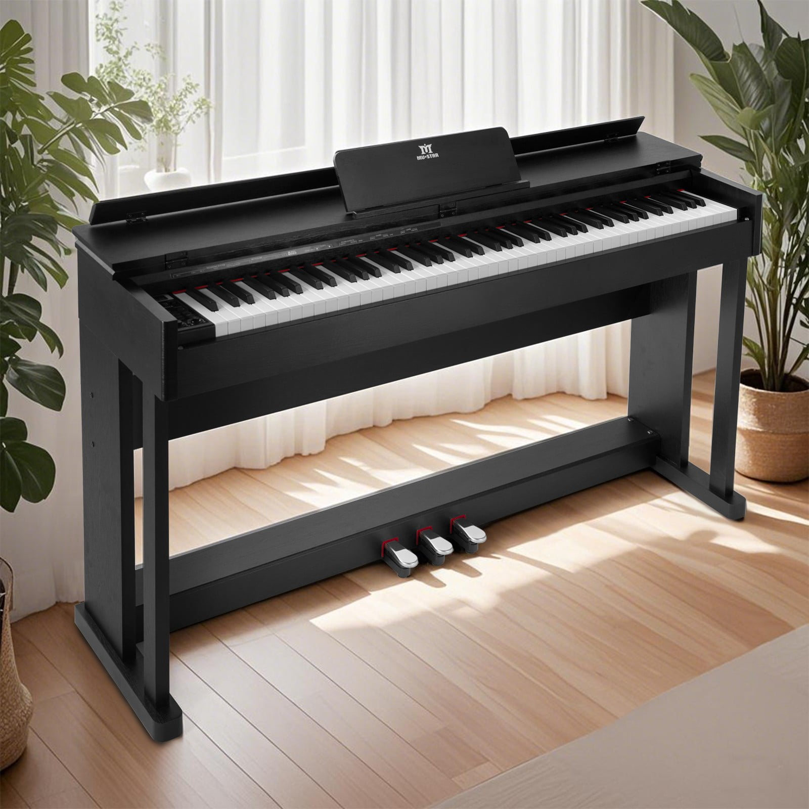Black 88Keys Full Size Weighted Hammer Action Digital Piano Keyboards DREAM Source with 3-Pedal