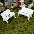 thumbnail image 2 of Ludlz 2Pcs Mini Park Seat Bench Garden Ornament Miniature Craft Fairy Dollhouse Decor, 2 of 7