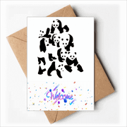 Panda Mountain Cluster Art Deco Fashion Welcome Back Greeting Cards Envelopes Blank
