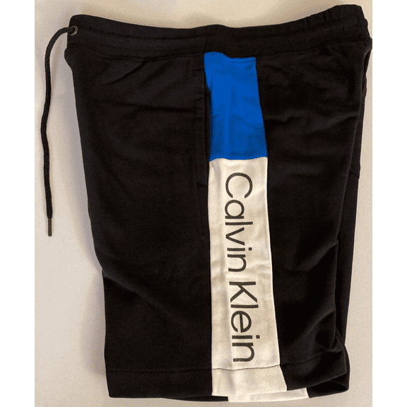 Calvin Klein Men's Colorblocked Logo-Print Shorts in Black Beauty-Size Medium