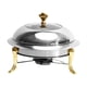 thumbnail image 5 of Chafing Dish Buffet Calentador de alimentos Placas de tapa transparente Portátil Redondo Pequeño Hot Pot Camping Estufa de para exteriores, oro 18cm BLESIY plato de frotamiento, 5 of 8