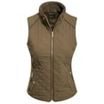 thumbnail image 1 of MixMatchy Women's Lightweight Stand Collar Zip Up Quilted Padding Pocket Vest, 1 of 4
