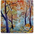 thumbnail image 3 of GZHJMY Square Drink Coasters 2 Pcs Beautiful Bright Painted Autumn Landscape Absorbent Ceramic Coffee Coasters for Drinks with Cork Base Housewarming Gift for Home Decor, 3 of 6