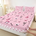 thumbnail image 3 of Homewish Kawaii Bowknot Skeleton Full Size Sheets, Cartoon Guitar Music Bed Sheets, Girly Pink Gothic Cartoon Sheet Sets, Microfiber Bedroom Decor, 4-Piece, 3 of 7
