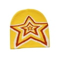 thumbnail image 2 of Women Knit Hat with Star Pattern Slouchy Beanie Soft Lightweight Warm Cap Yellow, 2 of 8