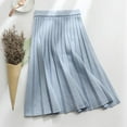 thumbnail image 2 of Women's Solid Color Casual Irregular Lacing A-Line Skirt - Polyester-Spandex Medium Length Skirt, 2 of 3