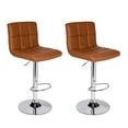 thumbnail image 1 of Bronte Living Leatherette Bar Stool 360 Swivel, Adjustable Height 24" to 33" Mid-Backrest, with Hard Floor Protection Rubber Band - Series Clementine - Set of 2, 1 of 7