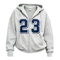 thumbnail image 3 of Uobin Women Zip Up Hoodie Jacket Loose Casual Long Sleeve Drawstring Hooded Sweatshirt Daily Outerwear with Pockets, 3 of 3