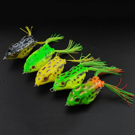 Soft Fishing Baits Lifelike Frog Lure Topwater Ray Frog Baits with Two