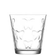 LAV Water Glass Set, Butterfly Design Drinking Glasses, Textured Water Cups, 6 Pcs, 8.5 Oz (255 cc)