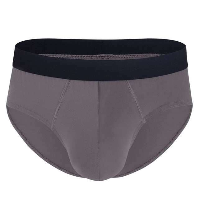 Birdeem Mens Household Fallow Ventilate Polyester Underwear Solid Color Open Briefs