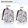 thumbnail image 3 of Picia London Landmark2 Printed Canvas Daypack - Stylish and Durable Vintage Compact Backpack - Class, Work, Travel, or Laptop Bookbag,Organized Compartments-Medium, 3 of 6