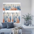thumbnail image 2 of Kitchen Window Curtains Valance and Tier Set, Summer Ocean Starfish Coral Rod Pocket Tier Curtains and Valance 3 Piece Set, Blue Sea Creature Retro Linen Window Treatment for Bedroom Living Room, 2 of 9