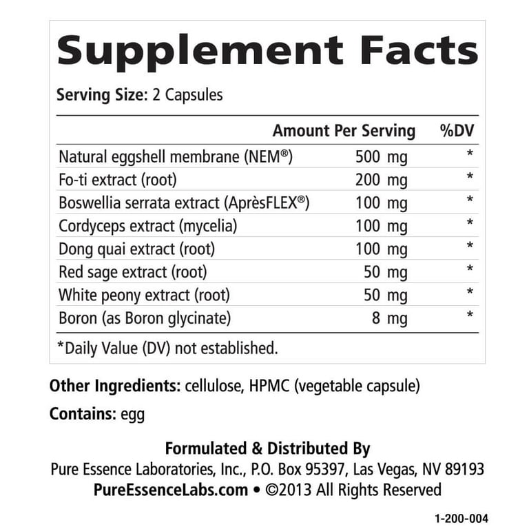  Pure Essence Labs JointEssence Supplement - Natural Joint  Support for Men and Women - Non Gmo - 60 Vegetarian Capsules : Health &  Household
