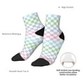 thumbnail image 6 of Pofeuu Colorful Checkerboard Print 30cm Socks, Adult Running Hiking Socks for Youth and Adult, 6 of 7
