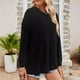 thumbnail image 5 of Manga larga blanca,Camisa con capucha para mujer, manga larga, cuello redondo, blusa informal de color liso, tela de imitación de rejilla, ideal para uso diario y en casa, sopatenor, 5 of 9
