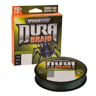 SpiderWire DuraBraid Fishing Line, Moss Green, 30 lb Test Strength, 150 yd