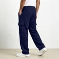 thumbnail image 6 of Resicozy Casual Cargo Pants Men Elastic Waist Sweatpants Loose Fit Lightweight Pants with Pockets Outdoor Hiking Athletic Joggers Navy S, 6 of 8